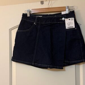 Dark Blue Denim Mini Skort